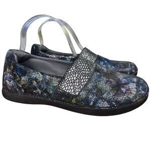 Alegria Glee Quarry Crackle Leather Slip On Comfort Shoes Flats Loafers 40 / 10